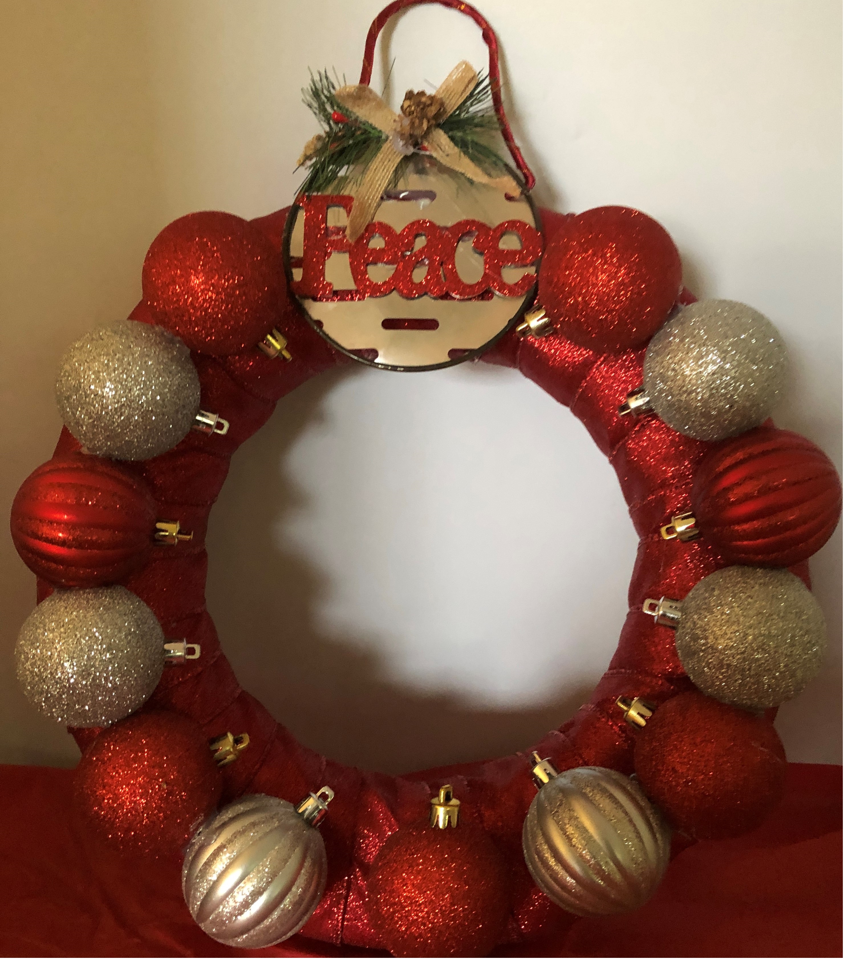 Red and Gold Peace Wreath